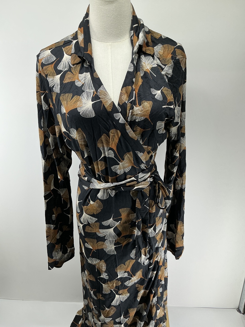 100% Silk Jersey Midi Wrap Dress